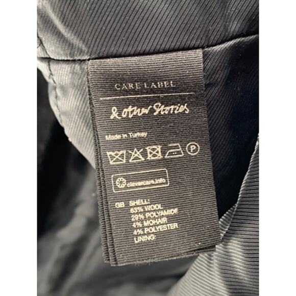 & OTHER STORIES Women’s Black Wool-Blend Asymmetrical Coat SZ 6 - Picture 11 of 11